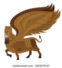 lamassu sumeriana mitología híbrida deidad animal alado con cabeza humana