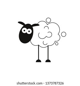 Lamb. Abstract Vector Sign, Symbol Or Logo Template. Hand Drawn Lamb 