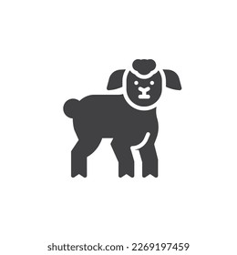 Lamb animal vector icon. filled flat sign for mobile concept and web design. Sheep glyph icon. Symbol, logo illustration. Vector graphics