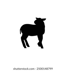 Lamb black silhouette vector on a white background