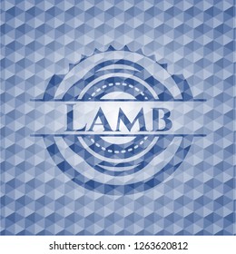 Lamb blue hexagon emblem.