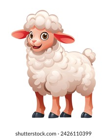 Lamb cartoon vector illustration isolated on white background