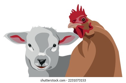 Lamb and chicken want to live at easter