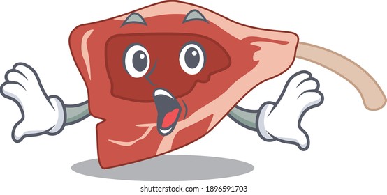 Lamb chop mascot design concept having a surprised gesture. Vector illustration