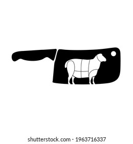 Lamb Cut Guide For Logo or Design Element. Vector Illustration
