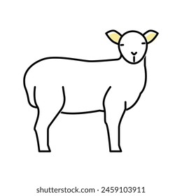 lamb domestic farm animal color icon vector. lamb domestic farm animal sign. isolated symbol illustration