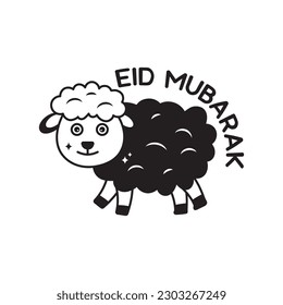 Lamb  doodle vector outline icon. EPS 10 file