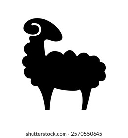 Lamb glyph icon. Farm and zoo. Sheepmeat shop. Black silhouette symbol isolated. Vector stock illustration