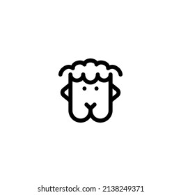 lamb goat sheep Outline Icon, Logo, and illustration Vector