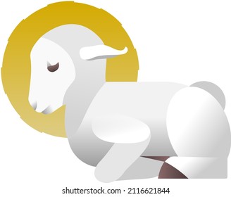 The Lamb of God with a halo