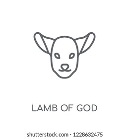 Lamb of God linear icon. Modern outline Lamb of God logo concept on white background from Religion-2 collection. Suitable for use on web apps, mobile apps and print media.