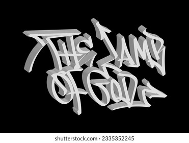 THE LAMB OF GOD word 3D graffiti tag