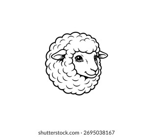 Ilustração do logotipo do mascote da cabeça de cordeiro