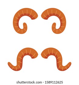 Lamb horns on a white isolated background. Vector illustration.