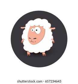 Lamb icon. Animals. On a dark background. For web design. Eps 10.