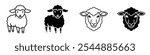 Lamb icon collection in black and white filled and solid vector style.