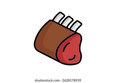 ícone de cordeiro. ícone de contorno colorido estilo. ícone relacionado ao rack de cordeiro. elementos de carne vetor ilustração
