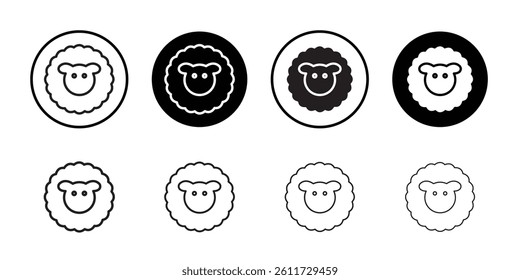 Lamb icon Flat simple outline set