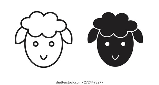 Ilustração de ícone de cordeiro, vetor de linha fina, sinal de web design,