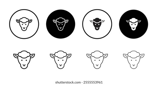 Lamb icon Line Art Logo set