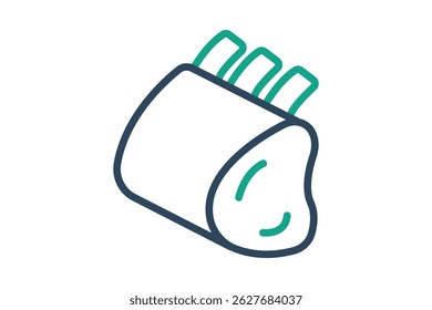 Ícone de cordeiro. estilo de ícone de linha. ícone relacionado ao rack de cordeiro. elementos de carne ilustração de vetor