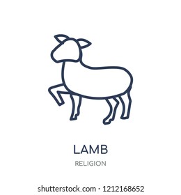 Lamb icon. Lamb linear symbol design from Religion collection. Simple outline element vector illustration on white background.