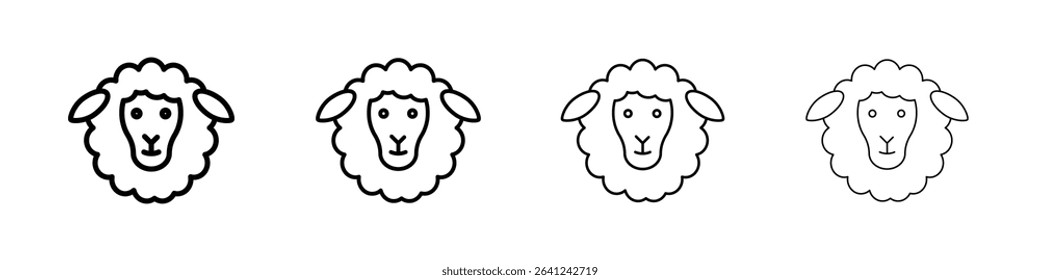 Lamb icon Outline sign symbol set