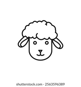 Lamb icon Simple thin line flat symbol