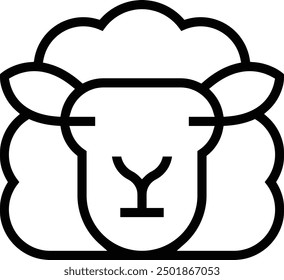 lamb icon. Thin linear style design isolated on white background
