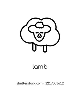 Lamb icon. Trendy modern flat linear vector Lamb icon on white background from thin line Religion collection, editable outline stroke vector illustration