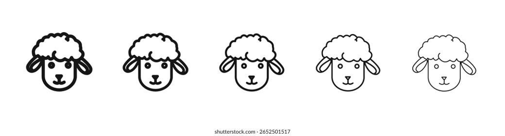 Lamb icon vector outline set illustration sign