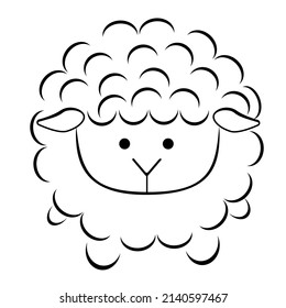 Lamb. Illustration of a lamb for print or coloring. 