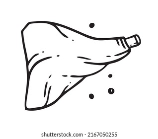 Lamb Leg Meat Hand-drawn. Restaurants Cooking Doodle. Vector Illustration