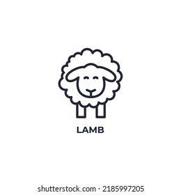 lamb line icon. linear style sign for mobile concept and web design. Outline vector icon. Symbol, logo illustration. Vector graphics