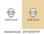 Lamb Logo Design Inspiration. Cute Lamb Vector. Cute Lamb Illustration Concept.