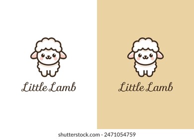 Lamb Logo Design Inspiration. Cute Lamb Vector. Cute Lamb Illustration Concept.