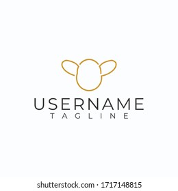 Lamb logo with monoline style. Simple, clean logo.