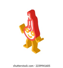 Lamm-Fleisch-Zeichen isometrische Symbol Vektorgrafik. Kennzeichen für Lamm-Fleisch. einzelne Symbolillustration