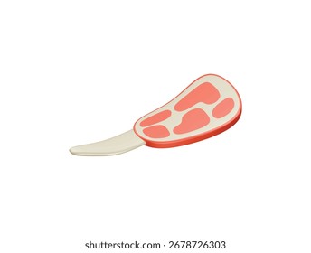  Icono de carne de cordero Ilustración 3D render