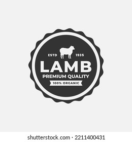 Lamb Meat Logo Vector or Premium Quality Lamb Logo Isolated. Simple design for company logo related to sheep farm or lamb meat company.