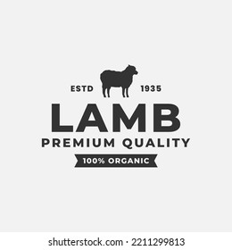 Lamb Meat Logo Vector or Simple Lamb Meat Label Vector. Great choice for organic sheep farm logo. Or the logo of a premium lamb producing farm. The best lamb farm label.