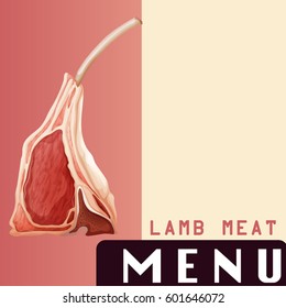 Lamb meat on menu illustration