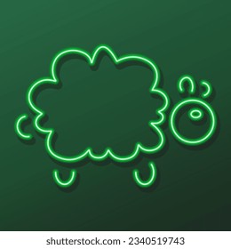 lamb neon sign, modern glowing banner design, colorful modern design trends on black background. Vector illustration.