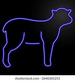 sinal de néon de cordeiro, design de banner brilhante moderno, tendências de design moderno colorido no fundo preto. Ilustração vetorial.