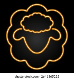 sinal de néon de cordeiro, design de banner brilhante moderno, tendências de design moderno colorido no fundo preto. Ilustração vetorial.