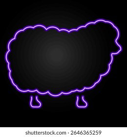 sinal de néon de cordeiro, design de banner brilhante moderno, tendências de design moderno colorido no fundo preto. Ilustração vetorial.