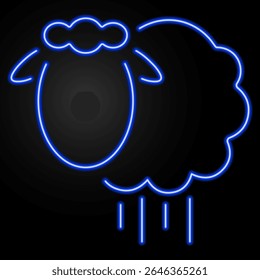sinal de néon de cordeiro, design de banner brilhante moderno, tendências de design moderno colorido no fundo preto. Ilustração vetorial.