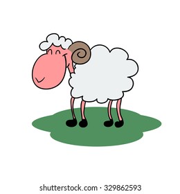 Lamb On Grass Stock Vector (Royalty Free) 329862593