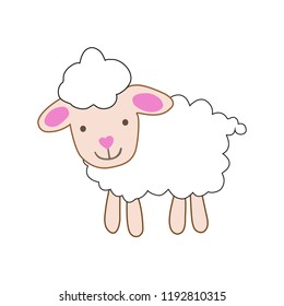 Lamb On White Background Vector Stock Vector (Royalty Free) 1192810315 ...