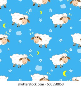 Lamb pattern seamless pattern vector illustration  